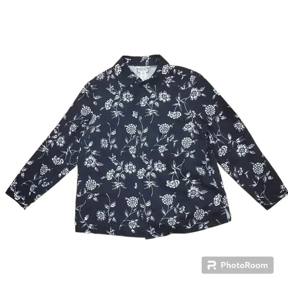 Pendleton Black Floral Shirt 16W - Picture 1 of 5